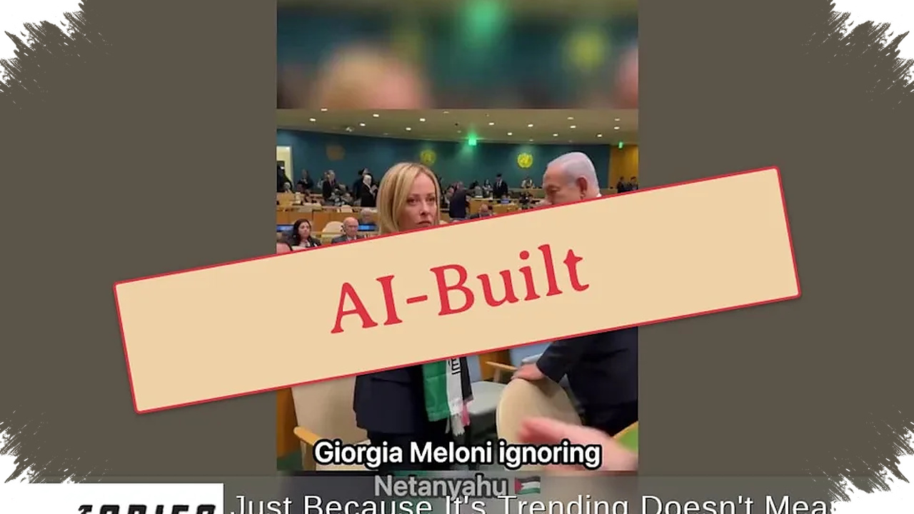 Video Meloni Menjauh Dari Netanyahu Ternyata Bukan Rekaman PBB, Jejak AI Terlihat Jelas