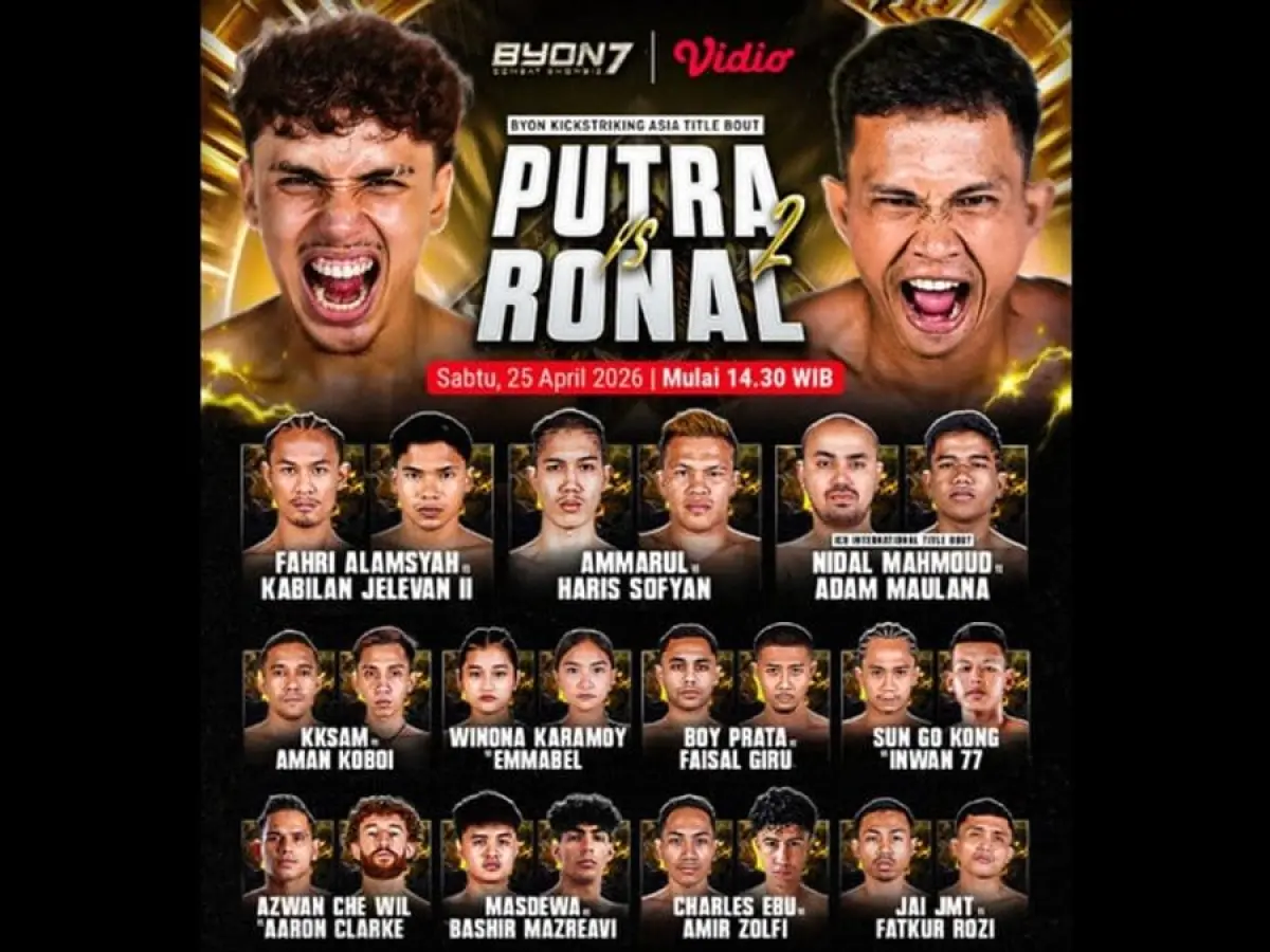 Fatkur Rozi Menang Tenang, Aaron Clarke Hentikan Lawan dengan TKO di Byon Combat Showbiz 7