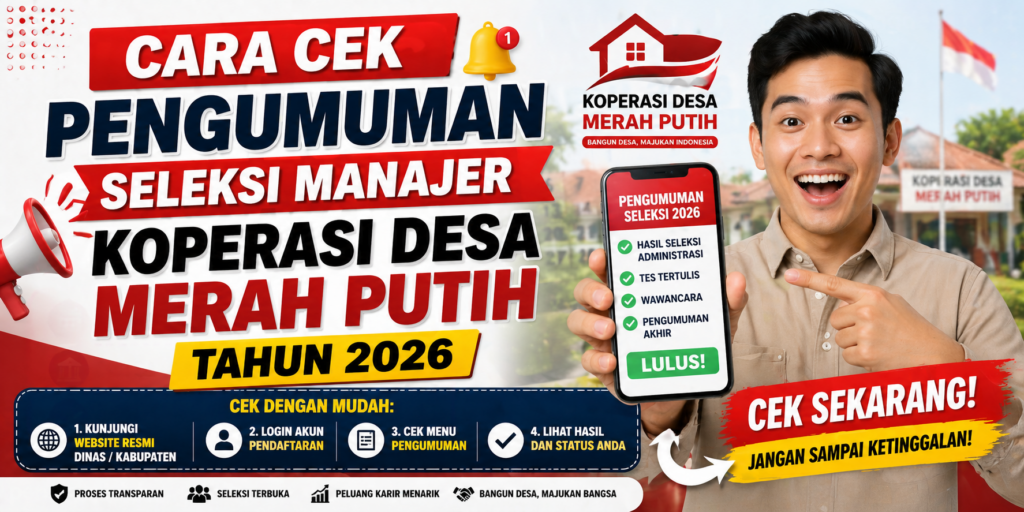 Seleksi Administrasi Koperasi Desa Merah Putih 2026 Tinggal Hitungan Hari, Ini Jadwal Pengumumannya