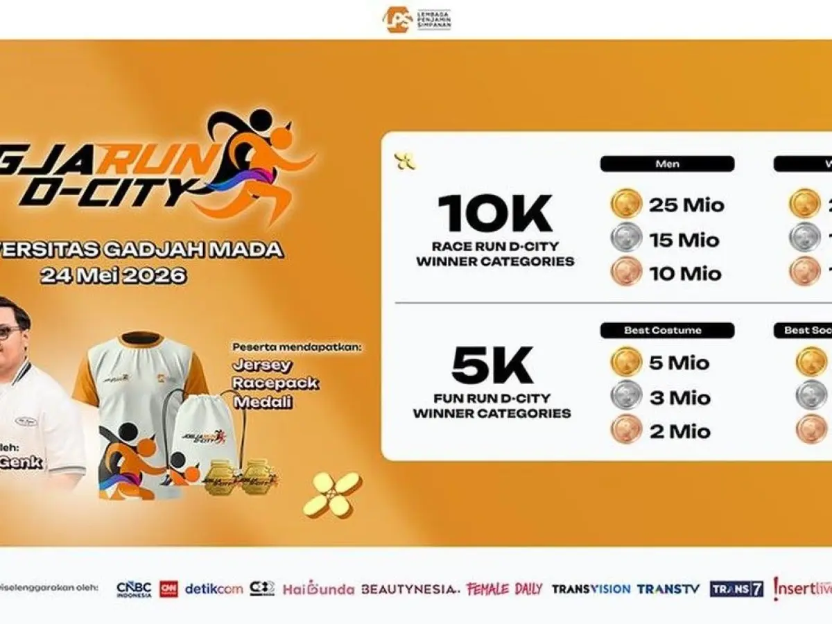 Jogja Run D-City 2026 Di UGM, Rute Ikonik Jogja dan Hadiah Rp25 Juta