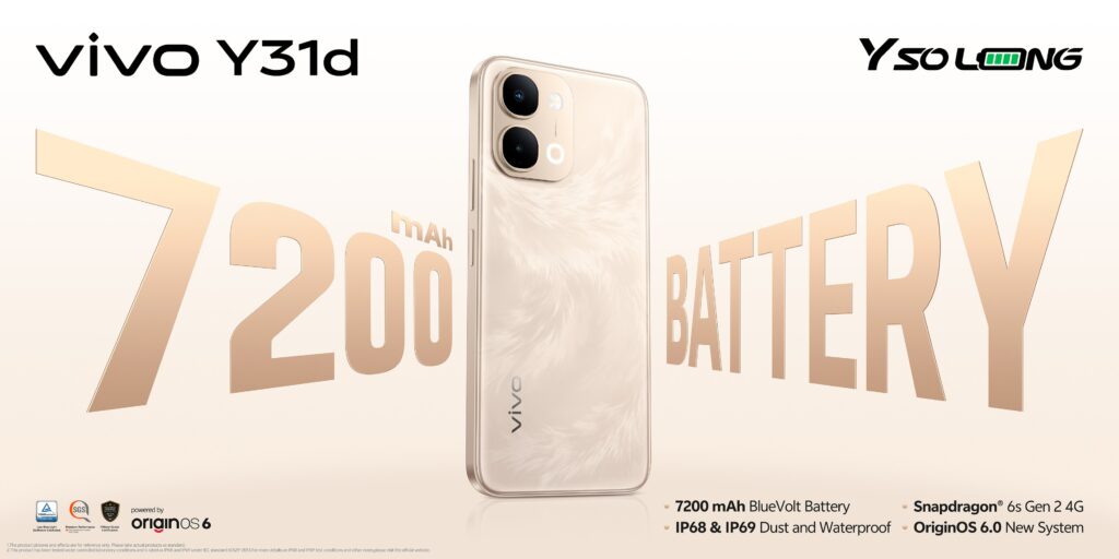 Vivo Y31D Pro Resmi Di Indonesia, Baterai 7.000 mAh Dan IP69 Dari Rp 4,3 Juta
