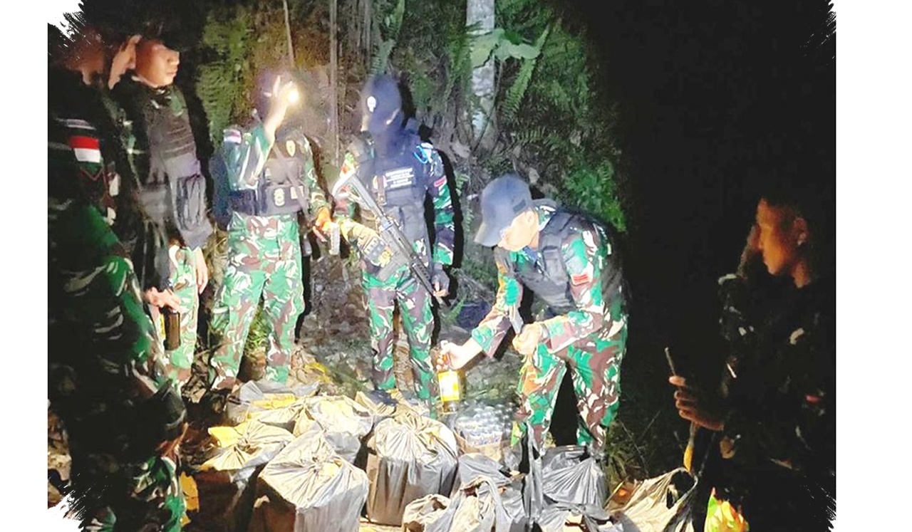 Laporan Warga Berujung Operasi Malam, Satgas Pamtas Gagalkan 192 Botol Miras Ilegal di Sebatik