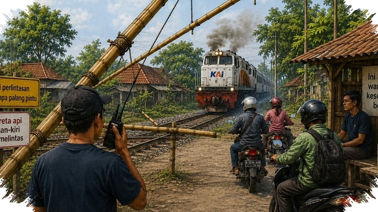 15 Tahun Jaga Rel Tanpa Status, Penjaga Perlintasan Minta Palang Resmi yang Layak