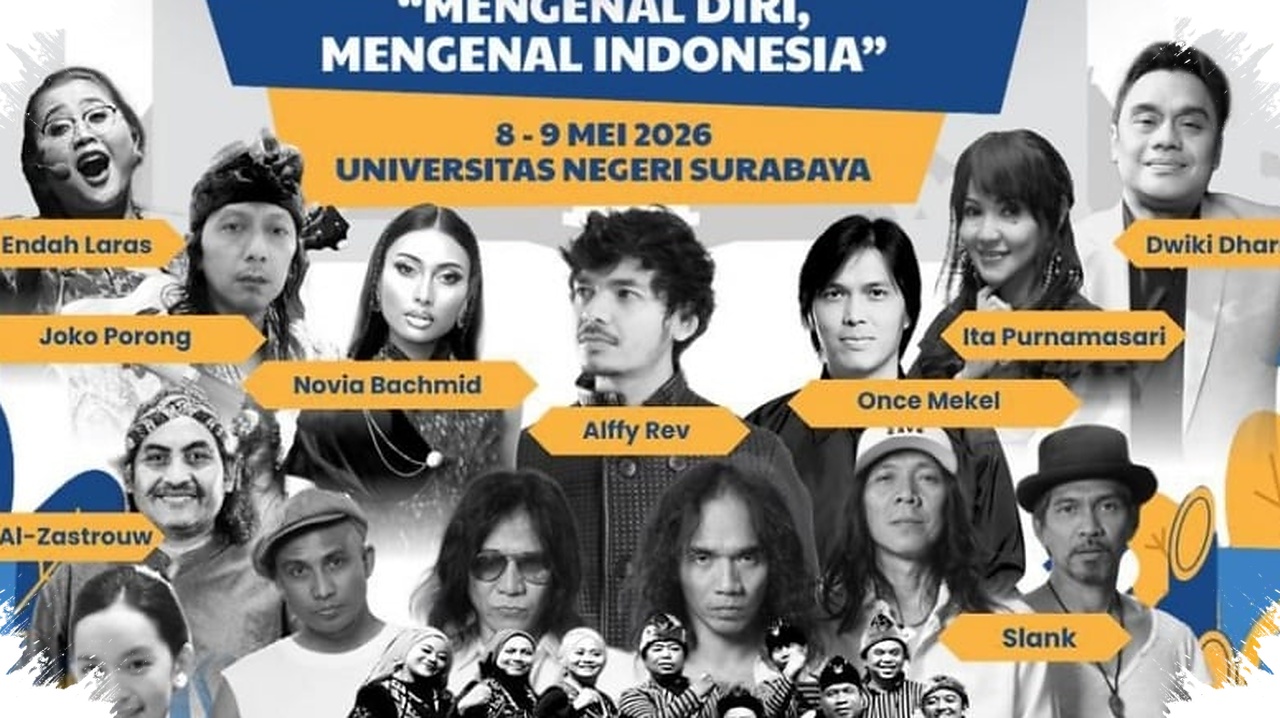 Once Mekel Boyong Slank ke UNESA, Musik Kebangsaan Disulap Jadi Ruang Gagasan Mahasiswa