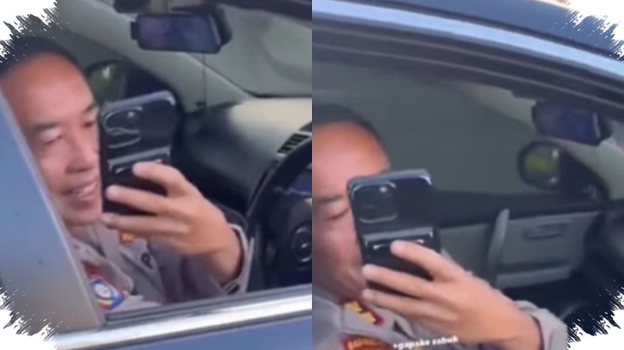 Ditegur Saat Merokok Sambil Nyetir, Oknum Polisi Malah Merekam Balik dengan Santai