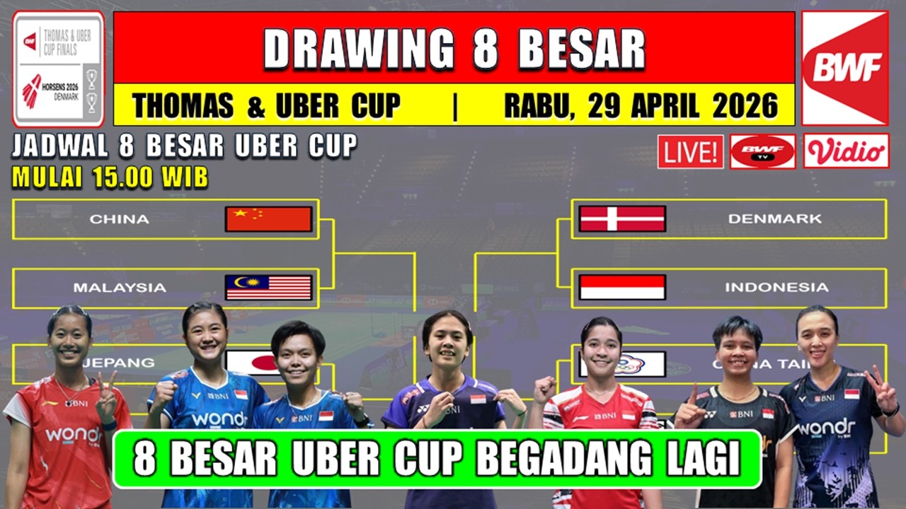 Indonesia Tembus Semifinal Uber Cup 2026, Tahan Tekanan Denmark dan Menang 3-1