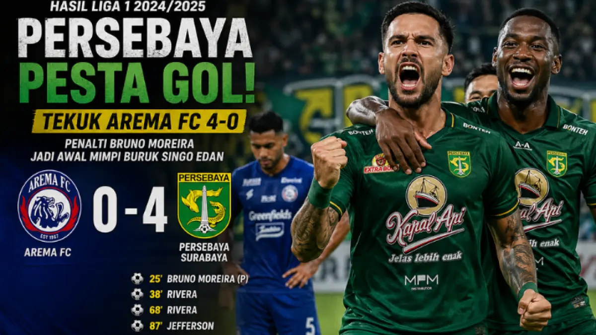 Persebaya Hantam Arema 4-0, Rekor Tak Terkalahkan 8 Tahun Makin Menyesakkan