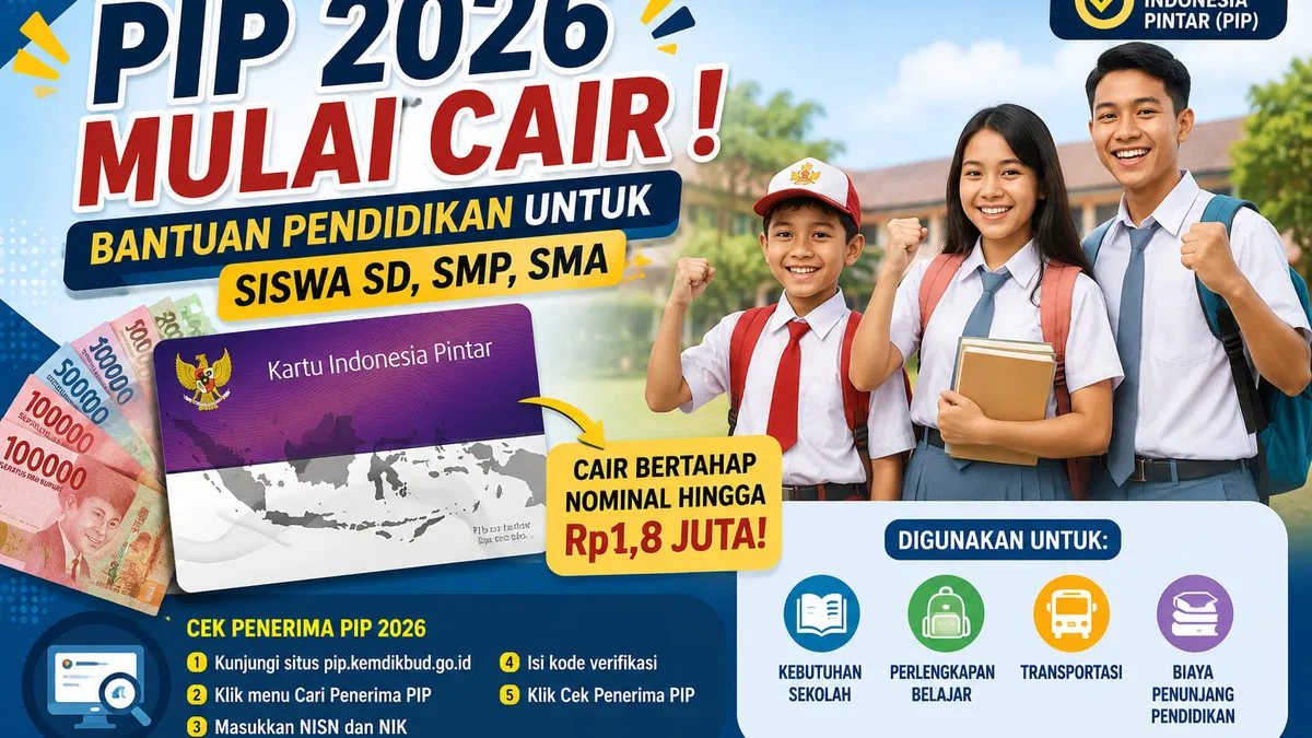 PIP 2026 Cair Tiga Termin, Ini Jalur Tercepat Bagi Siswa Pemegang KIP Aktif