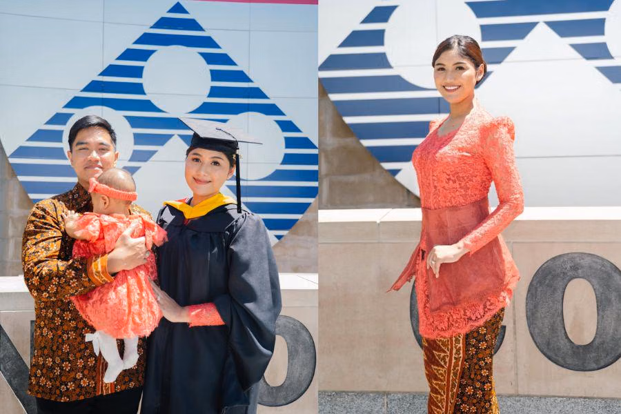 Erina Gudono Wisuda S2 Dengan Kebaya Coral-Pink Didiet Maulana, Anggun dan Berkelas