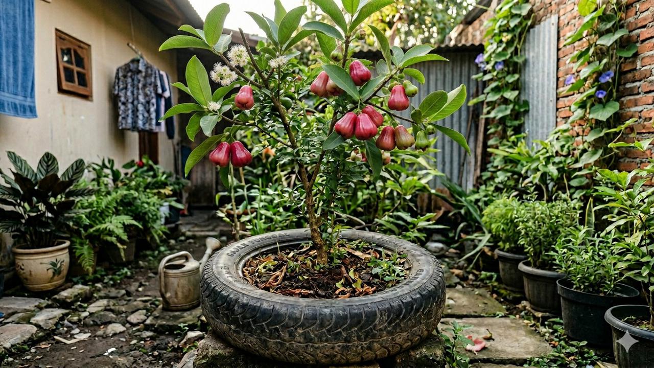 Lahan Sempit Tak Lagi Alasan, 8 Pohon Buah Ini Tetap Subur Di Ban Bekas Motor