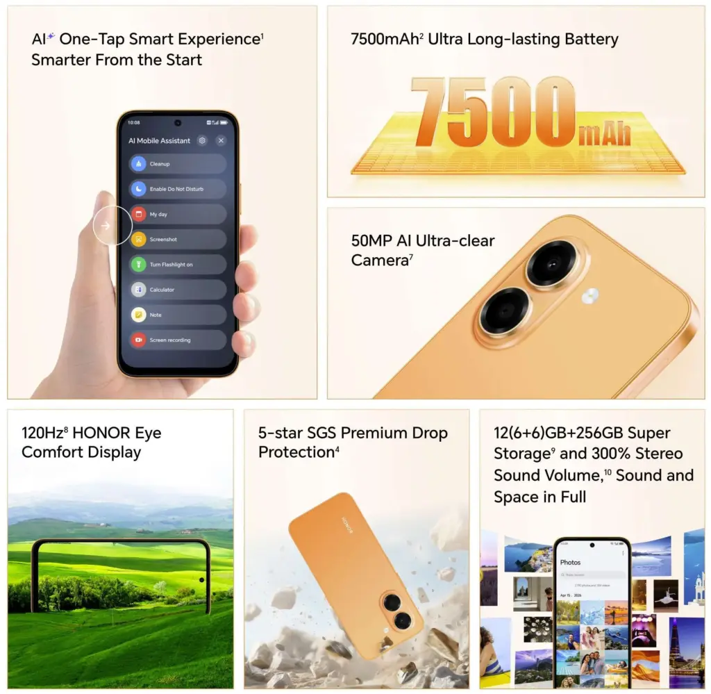 Honor X7e Bawa Baterai 7.500mAh Ke Rp3 Jutaan, Tipis Tapi Nggak Main-Main