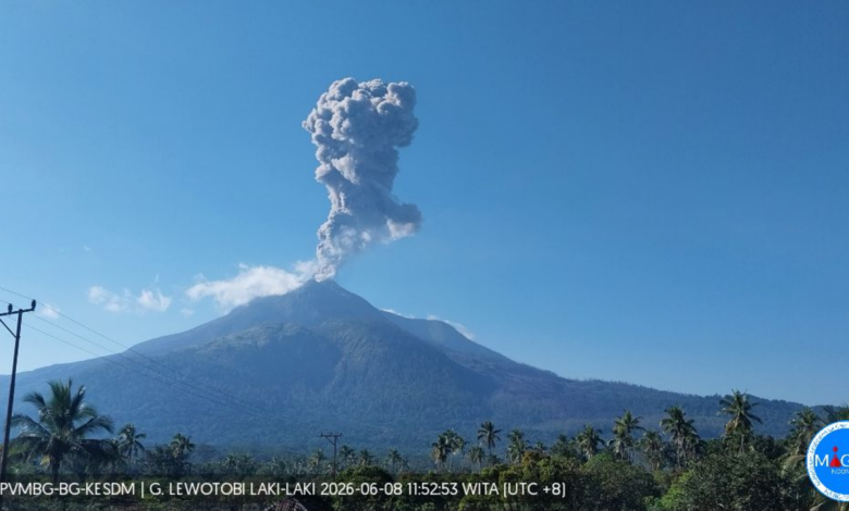 Bandara Frans Seda Masih Tertutup, Abu Lewotobi Menahan Langit Flores