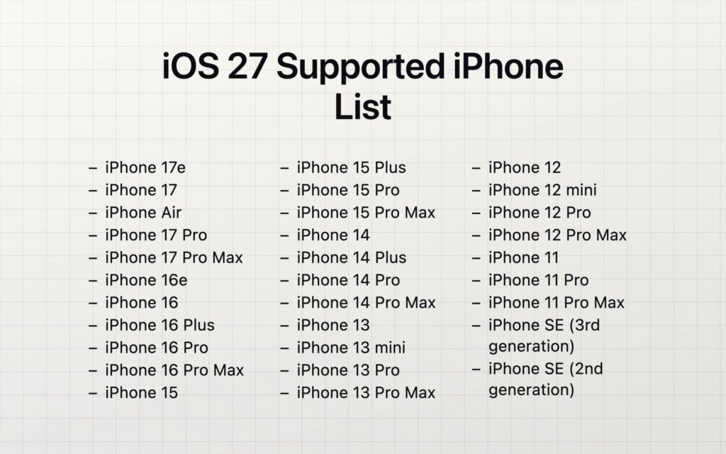 iPhone Lama Masih Kebagian iOS 27, Ini Daftar Lengkap Perangkat yang Bertahan
