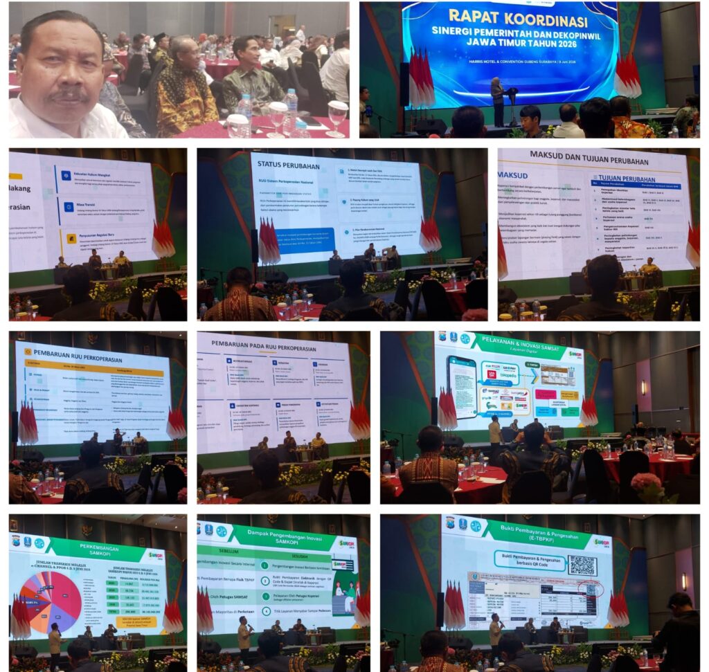 Rakor LAPENKOP Jatim Dihadiri Sustono, Sistem Monitoring Koperasi Jadi Sorotan