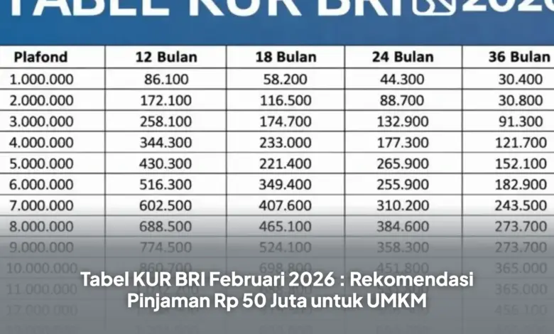 Cicilan KUR BRI Rp 50 Juta Juni 2026, Turun ke Rp 990 Ribu per Bulan