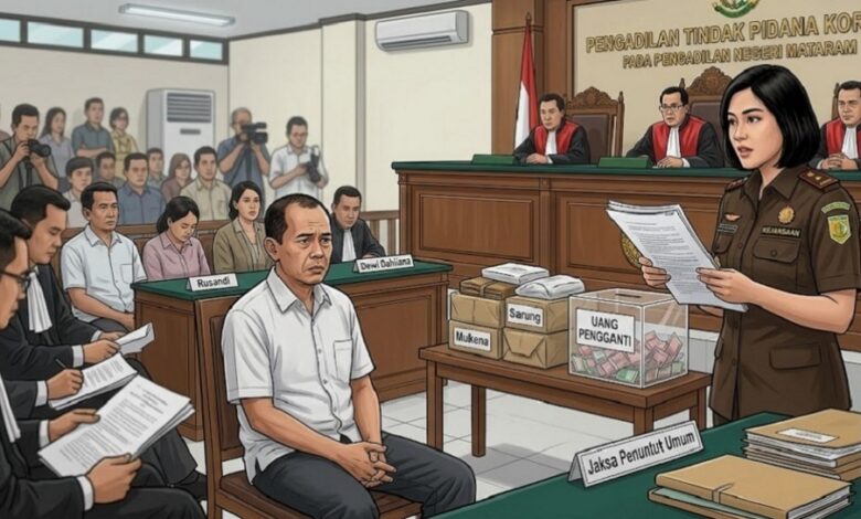 Eks Legislator NTB Dituntut 2 Tahun, Kasus Sarung dan Mukena Seret Kerugian Rp1 Miliar