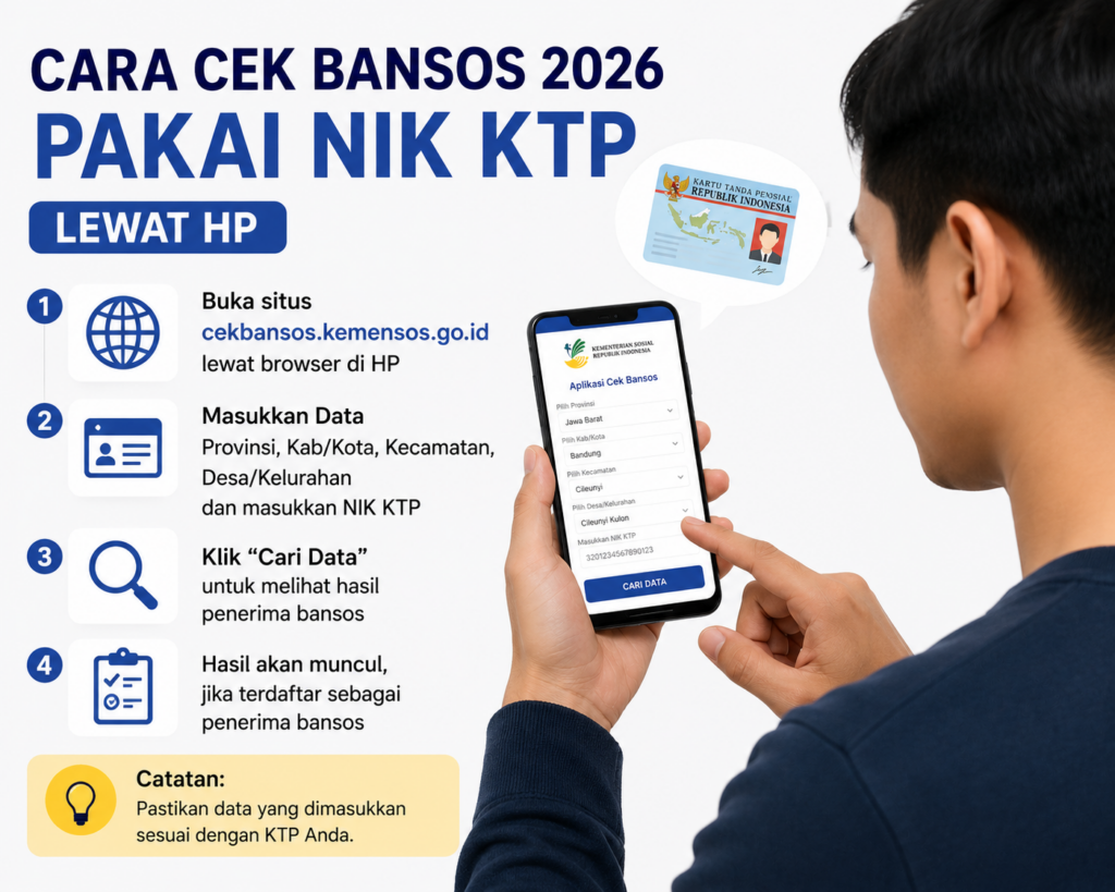 Cukup Pakai NIK, Bansos Pangan Juni 2026 Bisa Dicek Sendiri dari Ponsel