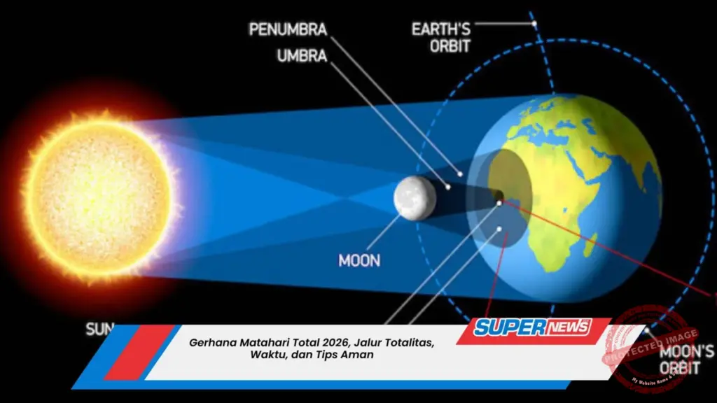 Gerhana Matahari Total 12 Agustus 2026 Tak Terlihat dari Indonesia, Jalurnya Justru Jauh di Utara