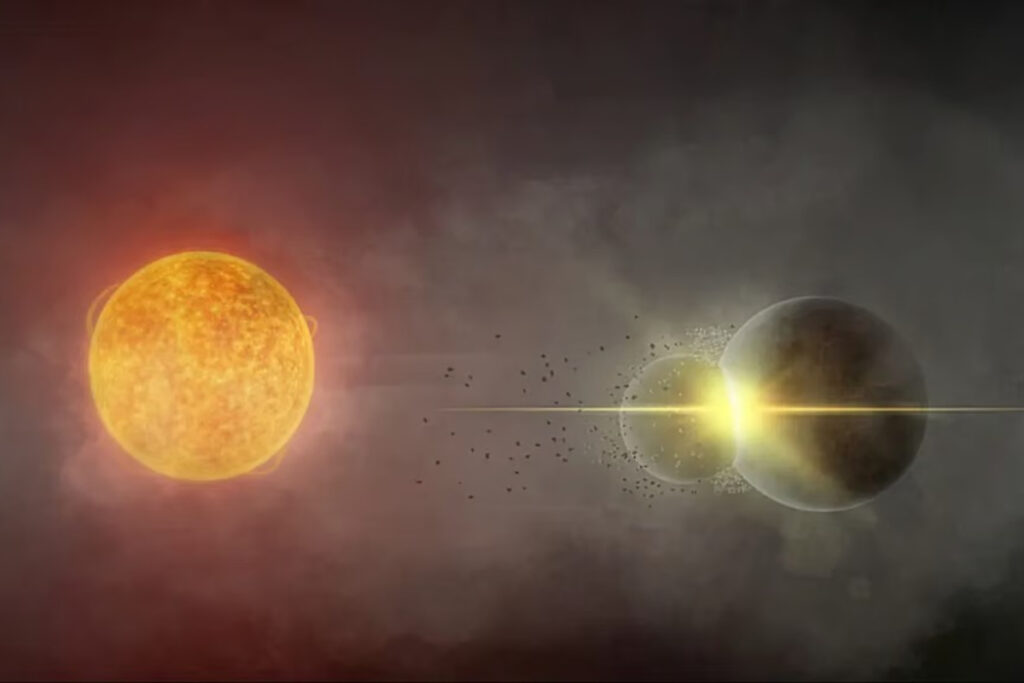 Jejak Tabrakan Planet Raksasa di Gaia20ehk Terbaca dari Debu Panas yang Menguat