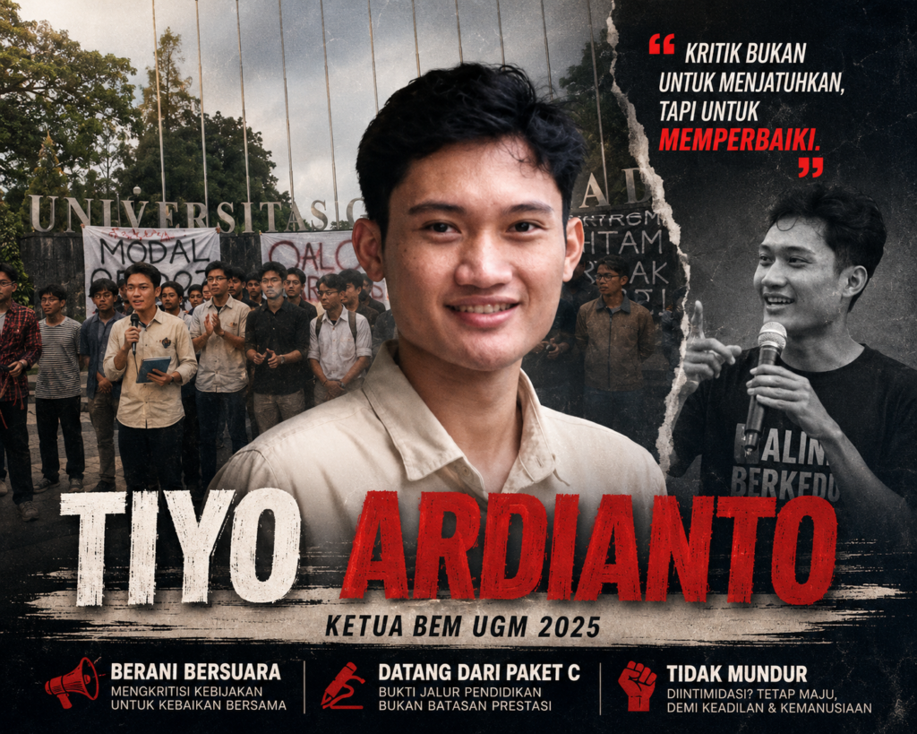 Lulusan Paket C, Tiyo Ardianto Tetap Berdiri Kritis di Panggung BEM UGM