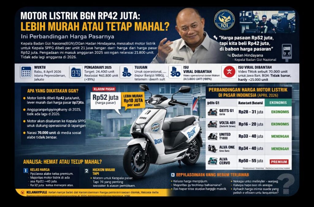 Motor Listrik BGN Dibayar Lunas Meski Masih Dirakit, Kejagung Bongkar Kejanggalan Vendor