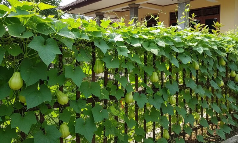 7 Inspirasi Pagar Labu yang Cantik, Teduh, dan Bisa Dipanen Sekaligus