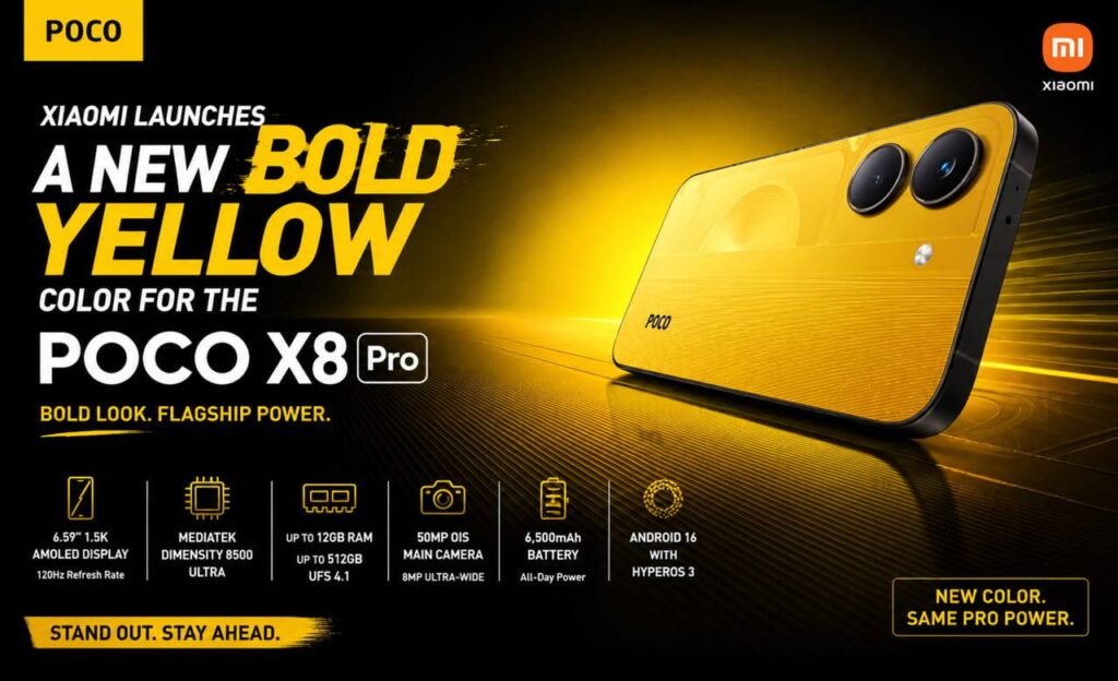 POCO X8 Pro Yellow Masuk Indonesia, Warna Ikonis yang Ternyata Dibekali Mesin Buas