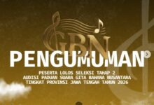 40 Peserta Lolos ke Tahap 2 GBN Jateng 2026, Jadwal Audisi Luring Sudah Ditetapkan
