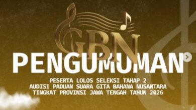 40 Peserta Lolos ke Tahap 2 GBN Jateng 2026, Jadwal Audisi Luring Sudah Ditetapkan