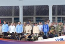 Prabowo Sapa Panglima TNI dan Kapolri, Kelakar Soal Nama yang Sulit Diganti