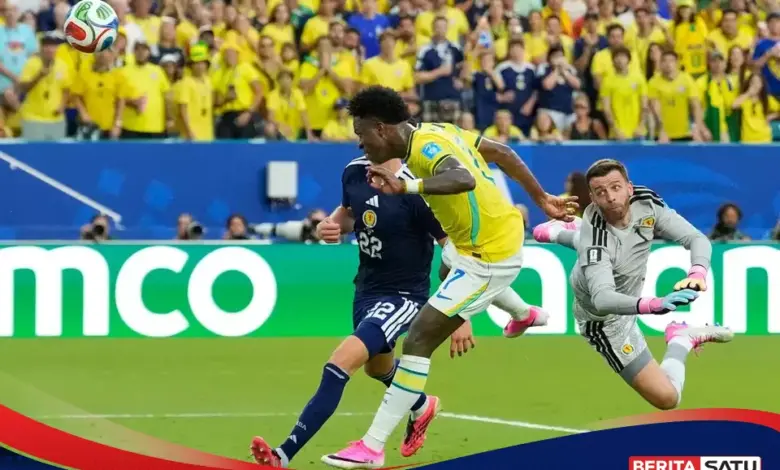 Vinicius Mengamuk, Brasil Kunci Juara Grup Usai Benamkan Skotlandia 3-0