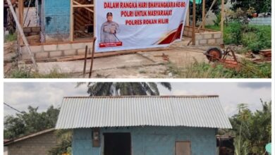 Polres Rohil Bedah Rumah Warga Tak Mampu, Hunian Kayu Bambu Itu Kini Masuk Finishing