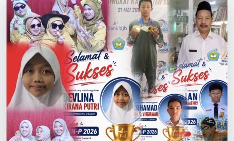 Tiga Siswa SMPN 3 Cibadak Lolos Jabar, Kelas VII dan VIII Ikut Harumkan Sukabumi
